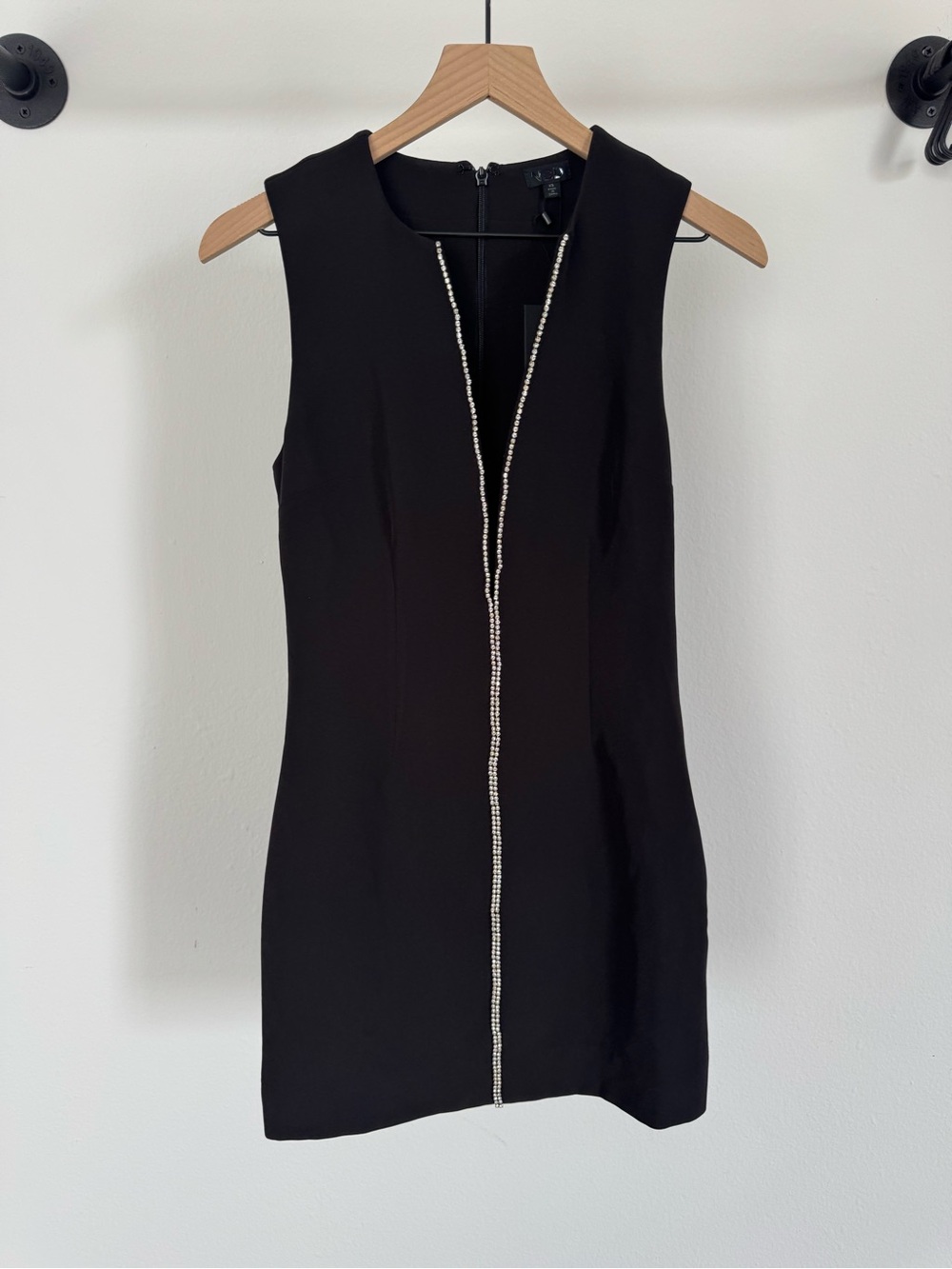 NWT NBD x REVOLVE Sleeveless Black Mini Dress with Rhinestone Trim XS